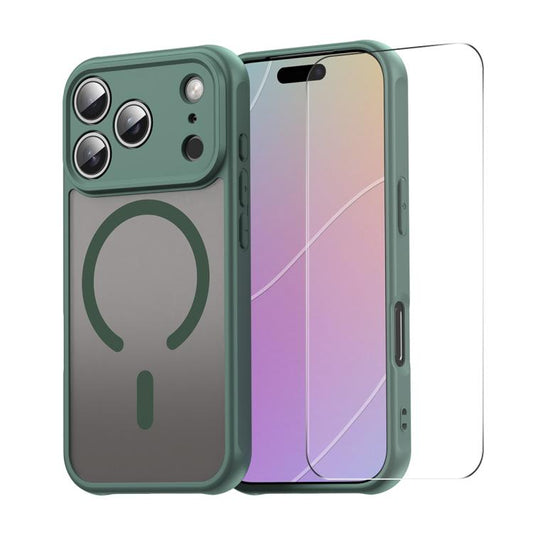 For iPhone 17 Pro ENKAY Hat-Prince MagSafe Matte Translucent Shockproof Phone Case with Large Arc Edge Film(Green) - iPhone 17 Pro Cases by ENKAY | Online Shopping UK | buy2fix
