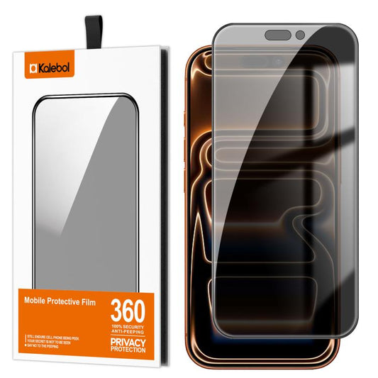For iPhone 17 Pro Kalebol High-Aluminum Screen-Printed Full-Coverage Black-Border Privacy Tempered Glass Film - iPhone 17 Pro Tempered Glass by Kalebol | Online Shopping UK | buy2fix
