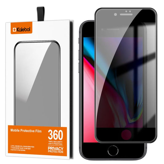 For iPhone 6 Kalebol High-Aluminum Screen-Printed Full-Coverage Black-Border Privacy Tempered Glass Film - Tempered Glass Film by Kalebol | Online Shopping UK | buy2fix