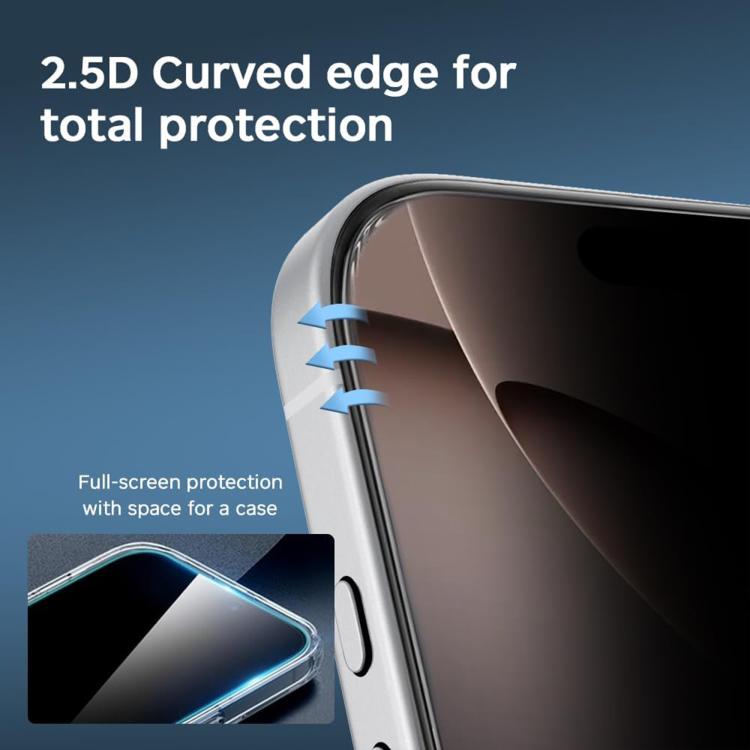 For iPhone 12 Pro Kalebol High-Aluminum Screen-Printed Full-Coverage Black-Border Privacy Tempered Glass Film - iPhone 12 / 12 Pro Tempered Glass by Kalebol | Online Shopping UK | buy2fix