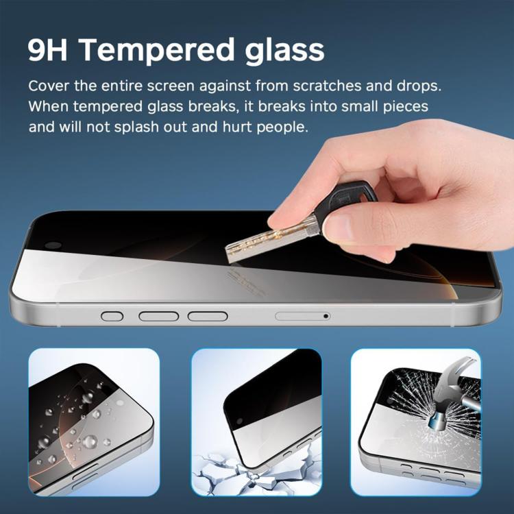 For iPhone XS Kalebol High-Aluminum Screen-Printed Full-Coverage Black-Border Privacy Tempered Glass Film - iPhone X & XS Tempered Glass by Kalebol | Online Shopping UK | buy2fix