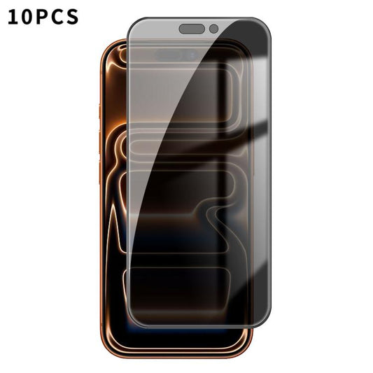 For iPhone 17 Pro Kalebol 10pcs High-Aluminum Screen-Printed Full-Coverage Black-Border Privacy Tempered Glass Film - iPhone 17 Pro Tempered Glass by Kalebol | Online Shopping UK | buy2fix