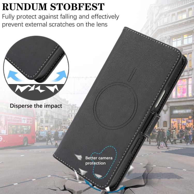 For iPhone Air Kalebol Strong Magnetic MagSafe Ring 2 In 1 Split Leather Phone Case(Black) - iPhone Air Cases by Kalebol | Online Shopping UK | buy2fix