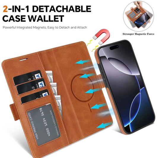 For iPhone Air Kalebol Strong Magnetic MagSafe Ring 2 In 1 Split Leather Phone Case(Brown) - iPhone Air Cases by Kalebol | Online Shopping UK | buy2fix