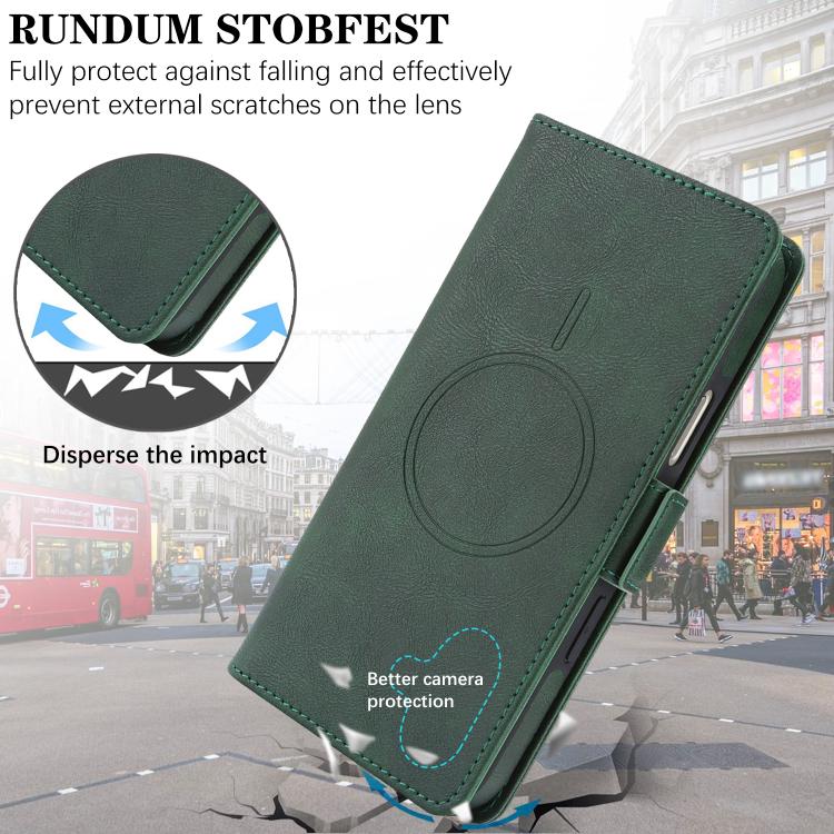 For iPhone Air Kalebol Strong Magnetic MagSafe Ring 2 In 1 Split Leather Phone Case(Green) - iPhone Air Cases by Kalebol | Online Shopping UK | buy2fix