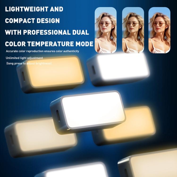 A8 Phone Photography Video Streaming Portable LED Light Mini Magnetic Pocket Fill Light(White) - Selfie Light by buy2fix | Online Shopping UK | buy2fix