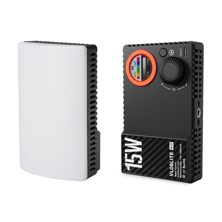 VLOGLITE K15RGB Photography Studio Camera Lamp 15W Full Color Fill Light RGB LED Video Light - by VLOGLITE | Online Shopping UK | buy2fix