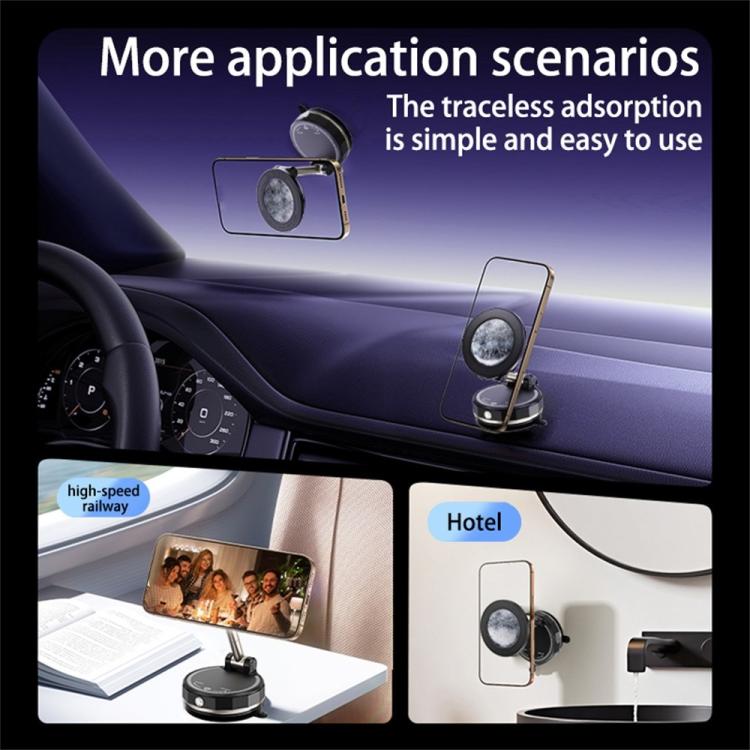 SD17 Rhinestone Epoxy Design Starry Sky Pattern Folding Car Phone Navigation Vacuum Suction Holder(Black) - Universal Car Holders by buy2fix | Online Shopping UK | buy2fix