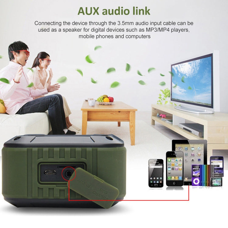 W-KING S7 Mini Wireless Waterproof Loudspeaker With TF/FM/AUX/NFC Bluetooth Bike Speaker(Army Green) - Waterproof Speaker by W-KING | Online Shopping UK | buy2fix