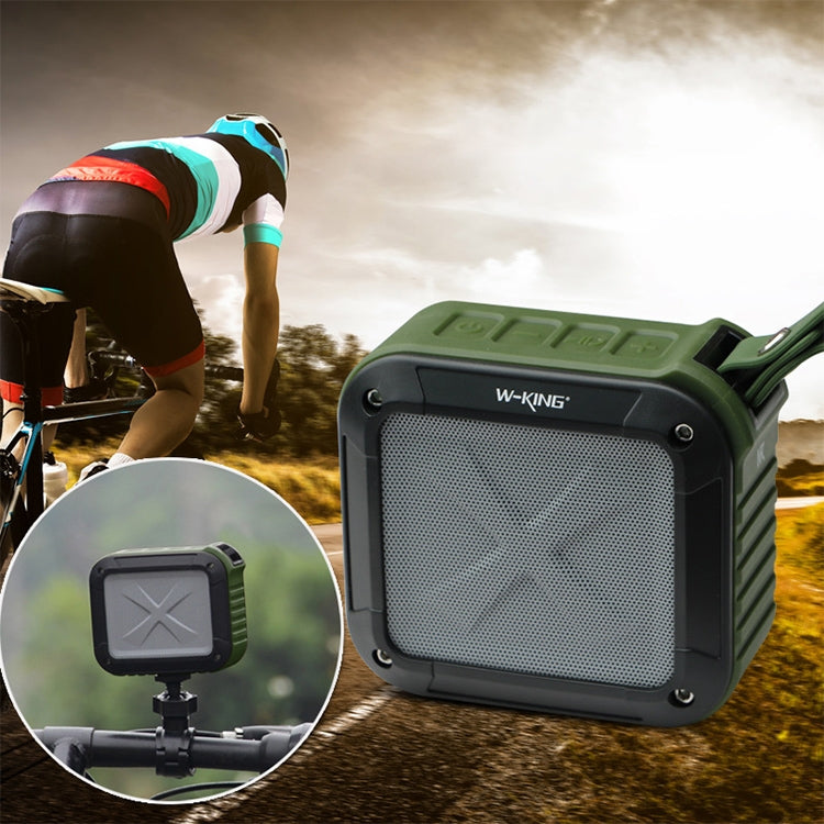 W-KING S7 Mini Wireless Waterproof Loudspeaker With TF/FM/AUX/NFC Bluetooth Bike Speaker(Army Green) - Waterproof Speaker by W-KING | Online Shopping UK | buy2fix