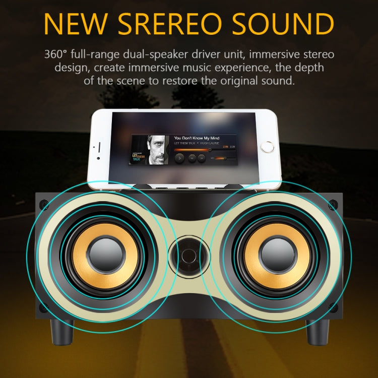 X6 Portable Wooden Wireless Speaker Subwoofer Stereo Radio FM Desktop Bluetooth Speakers - Desktop Speaker by buy2fix | Online Shopping UK | buy2fix