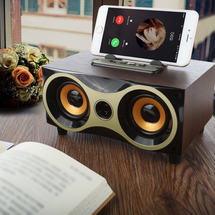 X6 Portable Wooden Wireless Speaker Subwoofer Stereo Radio FM Desktop Bluetooth Speakers - Desktop Speaker by buy2fix | Online Shopping UK | buy2fix