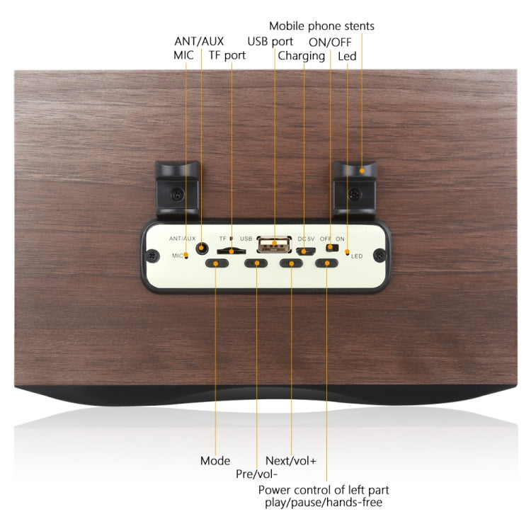 X6 Portable Wooden Wireless Speaker Subwoofer Stereo Radio FM Desktop Bluetooth Speakers - Desktop Speaker by buy2fix | Online Shopping UK | buy2fix