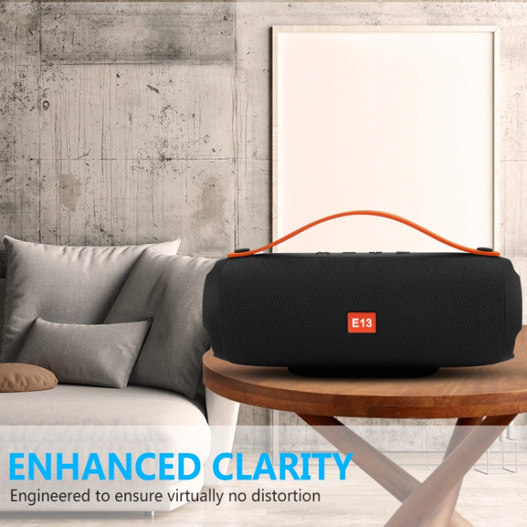 E13 Mini Portable Wireless Bluetooth Speaker Stereo Speakerphone Radio Music Subwoofer Column Speakers with TF FM, RED:BLACK - Desktop Speaker by buy2fix | Online Shopping UK | buy2fix