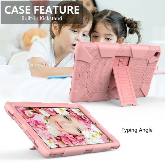 Shockproof Two-Color Silicone Protection Case with Holder for Galaxy Tab A 10.1 (2019) / T510(Rose Gold) - Tab A 10.1 (2019) T510 / T515 by buy2fix | Online Shopping UK | buy2fix