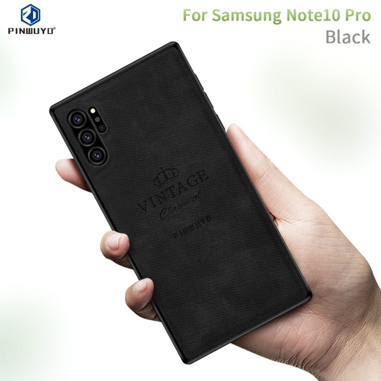 PINWUYO Shockproof Waterproof Full Coverage PC + TPU + Skin Protective Case for Galaxy Note10+(Black) - Galaxy Phone Cases by PINWUYO | Online Shopping UK | buy2fix