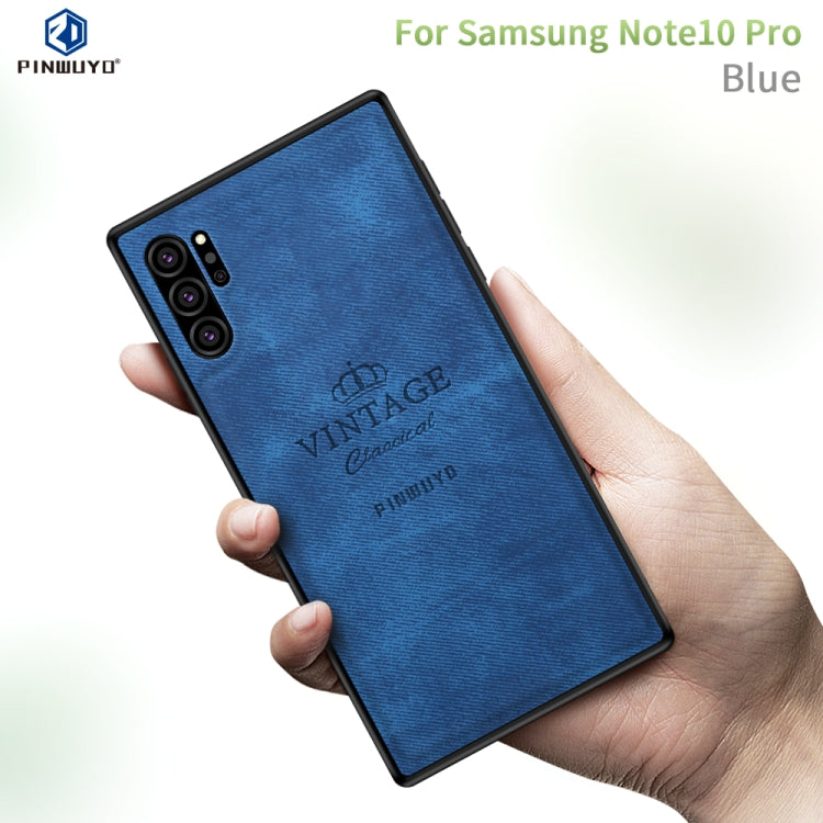 PINWUYO Shockproof Waterproof Full Coverage PC + TPU + Skin Protective Case for Galaxy Note10+(Blue) - Galaxy Phone Cases by PINWUYO | Online Shopping UK | buy2fix