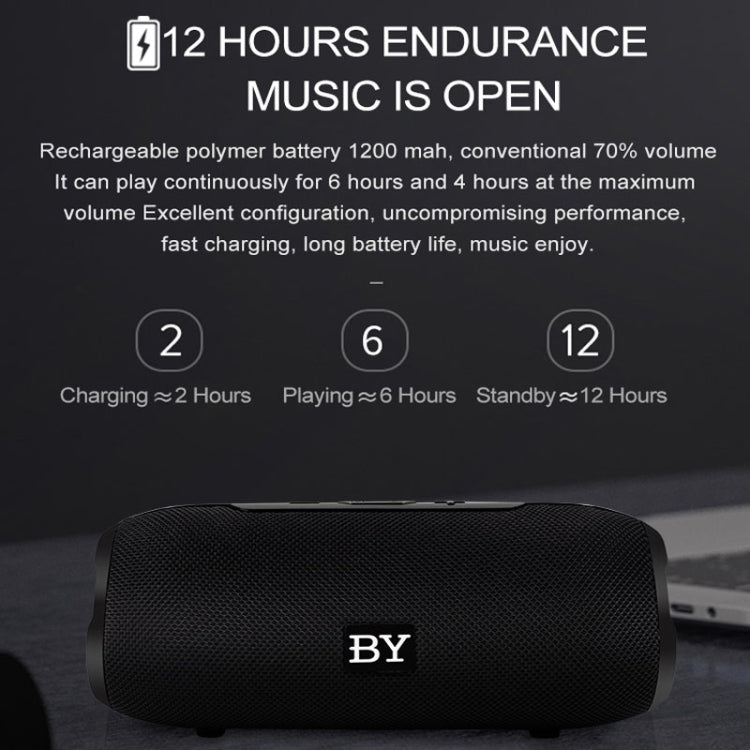 BY Portable Bluetooth Speaker Waterproof Wireless Loudspeaker 3D Stereo Music Surround Sound System Outdoor Speakers Support TF AUX(Blue) - Desktop Speaker by buy2fix | Online Shopping UK | buy2fix