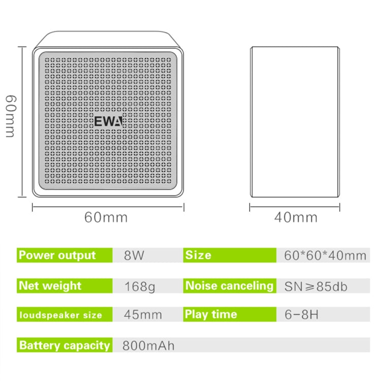 EWA A105 High Hidelity Bluetooth Speaker, Small Size High Power Bass, TWS Bluetooth Technology Support TF(Rose Gold) - Desktop Speaker by EWA | Online Shopping UK | buy2fix