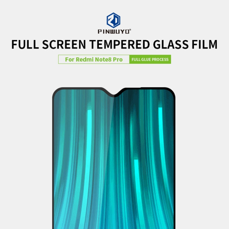 PINWUYO 9H 2.5D Full Screen Tempered Glass Film for Xiaomi RedMi Note8 Pro(Black) - by PINWUYO | Online Shopping UK | buy2fix