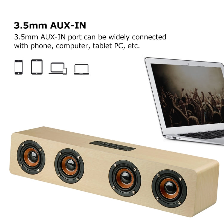 W8 Bluetooth 4.2 Speaker Four Louderspeakers Super Bass Subwoofer with Mic 3.5mm Support TF Card(Red Wood) - Desktop Speaker by buy2fix | Online Shopping UK | buy2fix