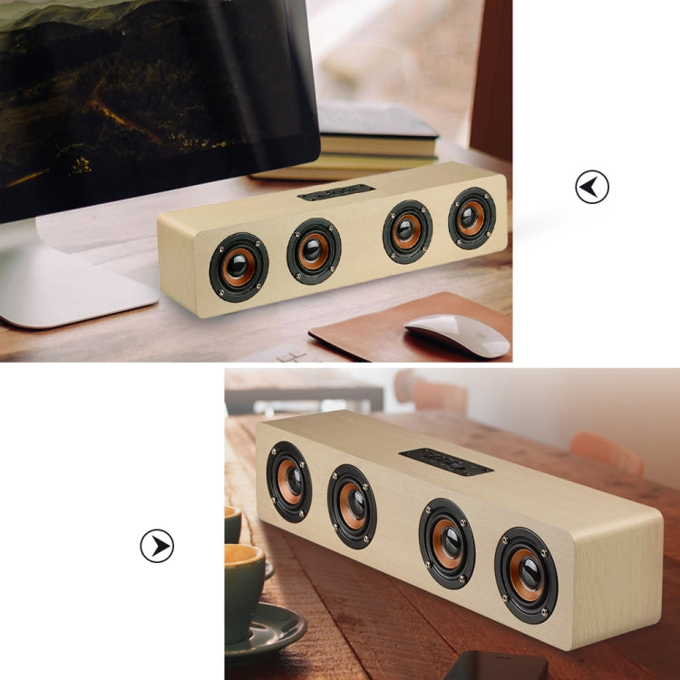 W8 Bluetooth 4.2 Speaker Four Louderspeakers Super Bass Subwoofer with Mic 3.5mm Support TF Card(Red Wood) - Desktop Speaker by buy2fix | Online Shopping UK | buy2fix