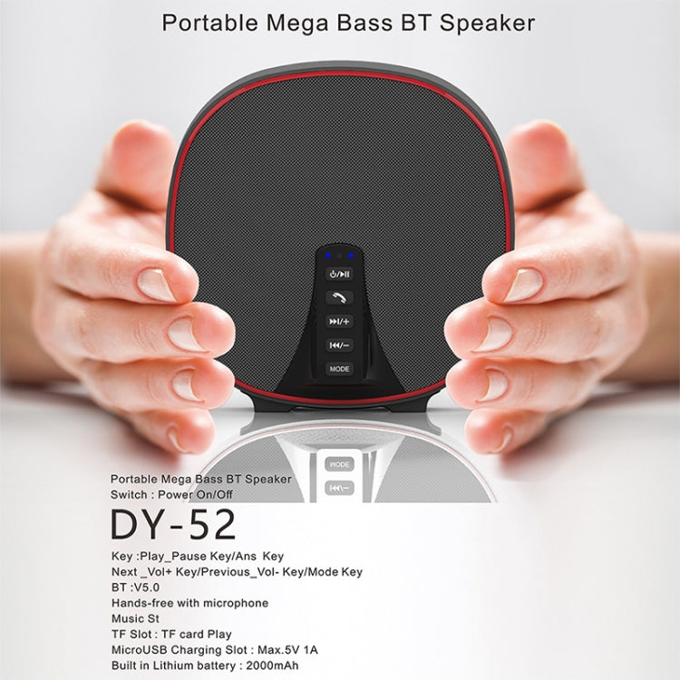 DY-52 Portable Bluetooth Speaker Wireless Loudspeaker Sound 32G Max Memory 10W Stereo Music Surround Outdoor Speaker(Black+Silver) - Desktop Speaker by buy2fix | Online Shopping UK | buy2fix