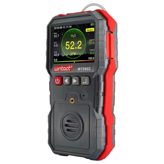 WINTACT WT8802 Hydrogen Sulfide Monitor Professional Rechargeable Gas Sensor High Sensitive Digital Sound-light Vibration Alarm H2S Detector - Gas Monitor by Wintact | Online Shopping UK | buy2fix