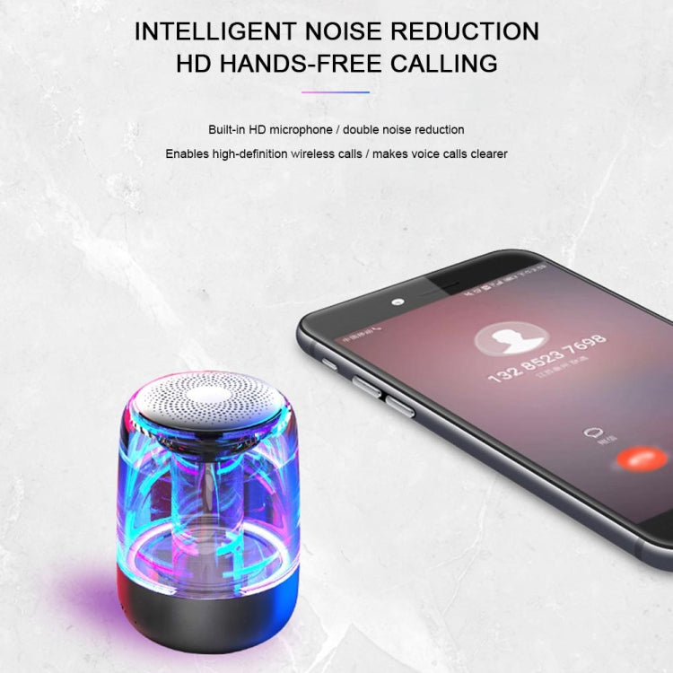 C7 Bluetooth 5.0 Speaker Transparent LED Luminous Subwoofer TWS 6D Surround HIFI Stereo Cool Audio(White) - Desktop Speaker by buy2fix | Online Shopping UK | buy2fix