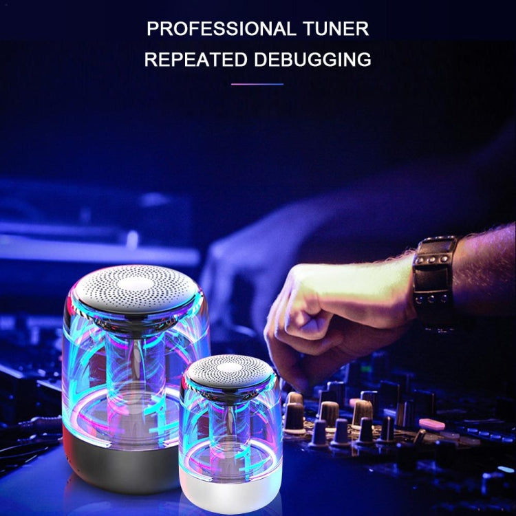 C7 Bluetooth 5.0 Speaker Transparent LED Luminous Subwoofer TWS 6D Surround HIFI Stereo Cool Audio(White) - Desktop Speaker by buy2fix | Online Shopping UK | buy2fix