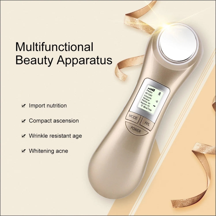 OFY9901 Face Skin EMS Mesotherapy Electroporation RF Radio Frequency Facial LED Photon Skin Care Face Lift Tighten Remove Wrinkle(Gold) - Beauty Instrument by buy2fix | Online Shopping UK | buy2fix