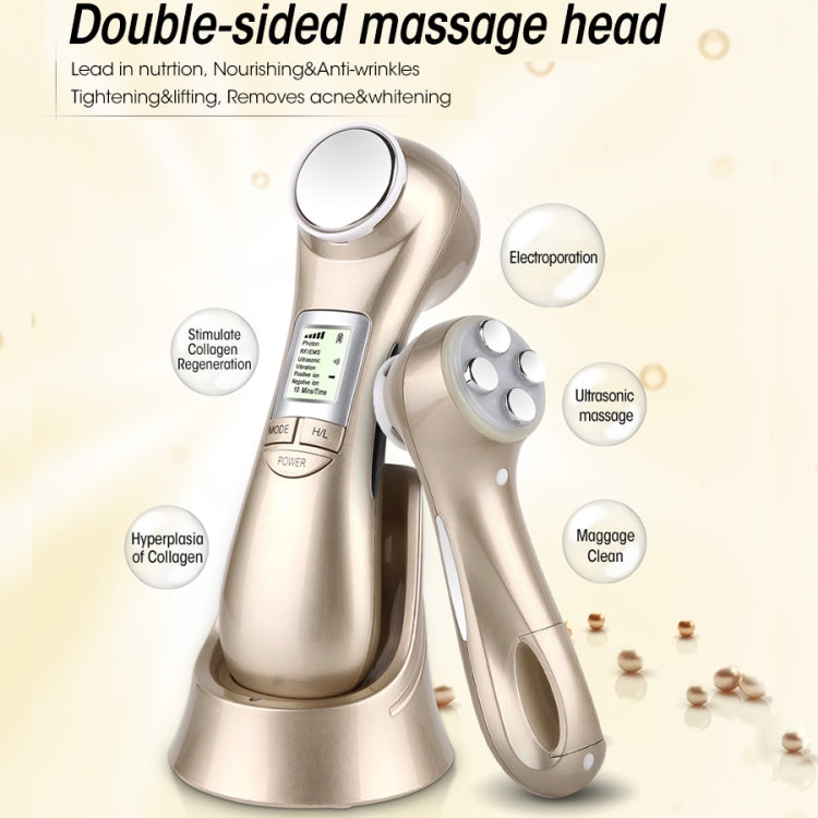 OFY9901 Face Skin EMS Mesotherapy Electroporation RF Radio Frequency Facial LED Photon Skin Care Face Lift Tighten Remove Wrinkle(Gold) - Beauty Instrument by buy2fix | Online Shopping UK | buy2fix