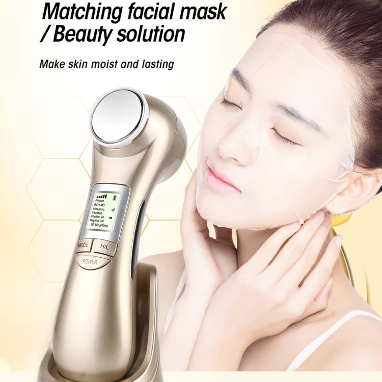 OFY9901 Face Skin EMS Mesotherapy Electroporation RF Radio Frequency Facial LED Photon Skin Care Face Lift Tighten Remove Wrinkle(Gold) - Beauty Instrument by buy2fix | Online Shopping UK | buy2fix
