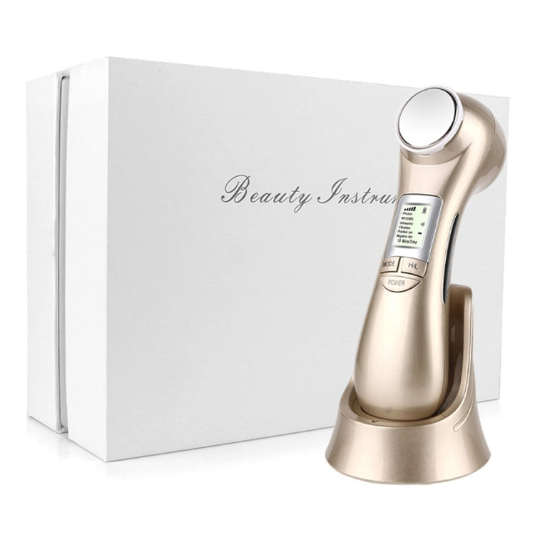 OFY9901 Face Skin EMS Mesotherapy Electroporation RF Radio Frequency Facial LED Photon Skin Care Face Lift Tighten Remove Wrinkle(Gold) - Beauty Instrument by buy2fix | Online Shopping UK | buy2fix