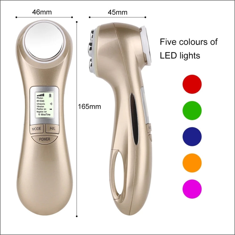 OFY9901 Face Skin EMS Mesotherapy Electroporation RF Radio Frequency Facial LED Photon Skin Care Face Lift Tighten Remove Wrinkle(Gold) - Beauty Instrument by buy2fix | Online Shopping UK | buy2fix