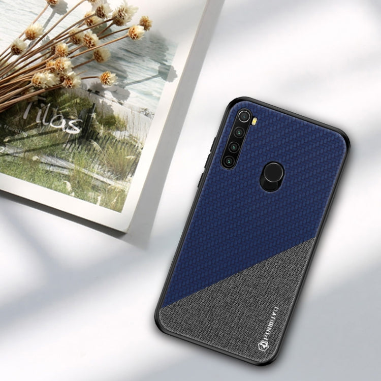 For Xiaomi RedMi Note 8 PINWUYO Rong Series Shockproof PC + TPU+ Chemical Fiber Cloth Protective Cover(Blue) - Xiaomi Cases by buy2fix | Online Shopping UK | buy2fix