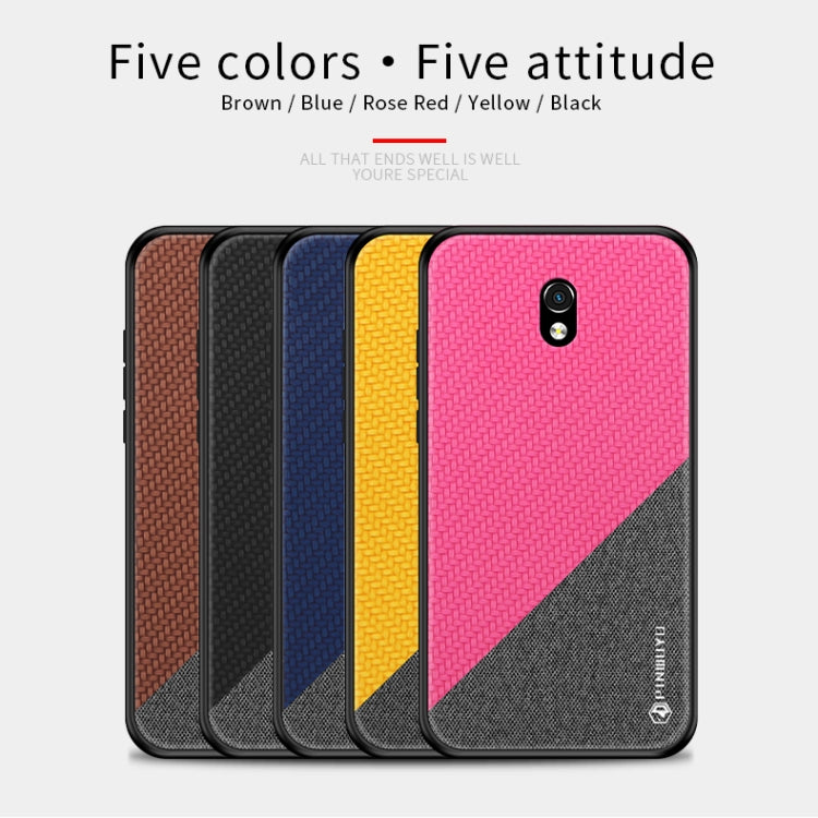 For Xiaomi RedMi 8A PINWUYO Rong Series Shockproof PC + TPU+ Chemical Fiber Cloth Protective Cover(Yellow) - Xiaomi Cases by PINWUYO | Online Shopping UK | buy2fix