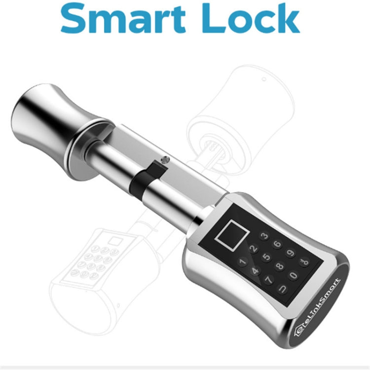 60+40mm Office Home Value Fingerprint Password Smart Lock Core Password Lock Only LockLock Home Security Door Lock(Silver) - Lock Cylinders by buy2fix | Online Shopping UK | buy2fix