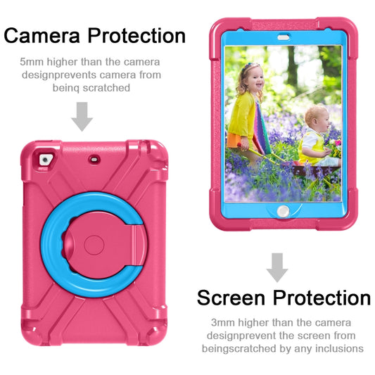 For iPad MINI1/2/3 EVA + PC Flat Protective Shell with 360 ° Rotating Bracket(Rose Red+Blue) - iPad Mini 4 & 3 & 2 & 1 Cases by buy2fix | Online Shopping UK | buy2fix