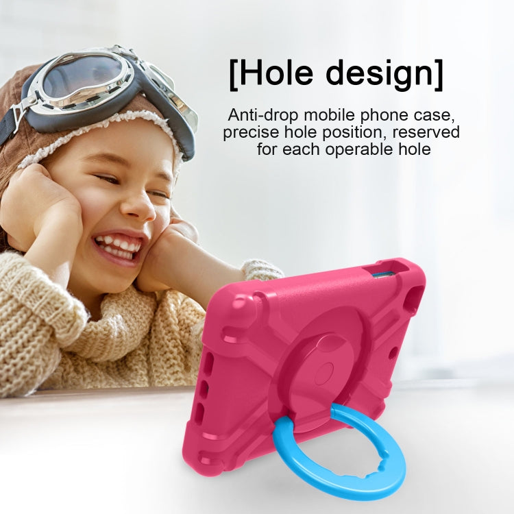 For iPad MINI1/2/3 EVA + PC Flat Protective Shell with 360 ° Rotating Bracket(Rose Red+Blue) - iPad Mini 4 & 3 & 2 & 1 Cases by buy2fix | Online Shopping UK | buy2fix