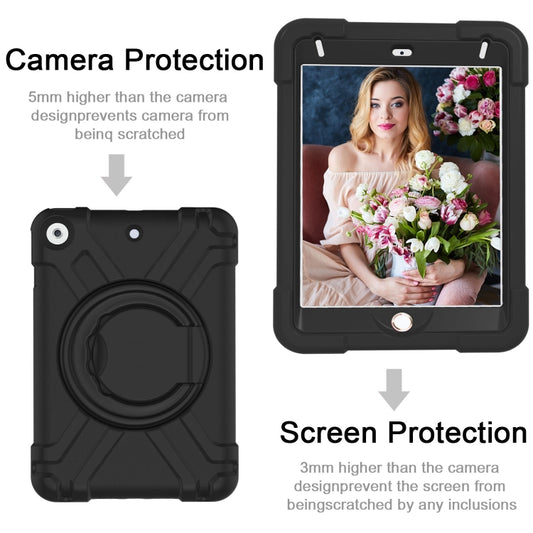 For iPad MINI 4/5 EVA + PC Flat Protective Shell with 360 ° Rotating Bracket(Black+Black) - iPad Mini 4 & 3 & 2 & 1 Cases by buy2fix | Online Shopping UK | buy2fix