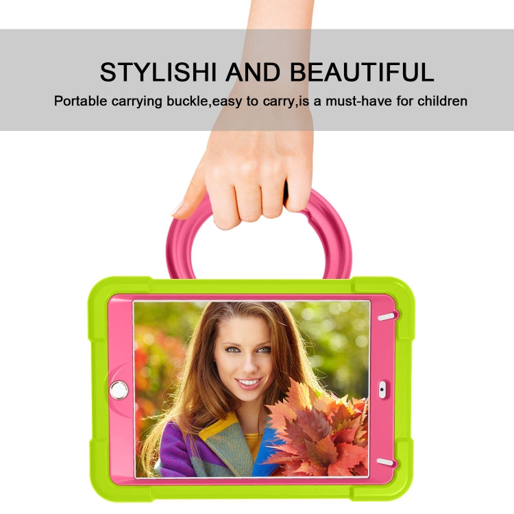 For iPad MINI 4/5 EVA + PC Flat Protective Shell with 360 ° Rotating Bracket(Grass Green+Rose Red) - iPad Mini 4 & 3 & 2 & 1 Cases by buy2fix | Online Shopping UK | buy2fix