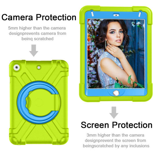 For iPad MINI 4/5 EVA + PC Flat Protective Shell with 360 ° Rotating Bracket(Grass Green+Blue) - iPad Mini 4 & 3 & 2 & 1 Cases by buy2fix | Online Shopping UK | buy2fix