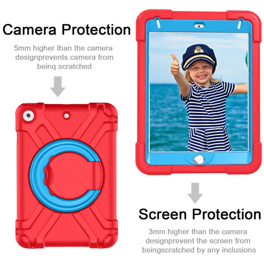 For iPad MINI 4/5 EVA + PC Flat Protective Shell with 360 ° Rotating Bracket(Red+Blue) - iPad Mini 4 & 3 & 2 & 1 Cases by buy2fix | Online Shopping UK | buy2fix