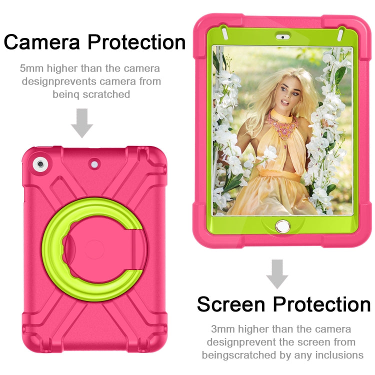For iPad MINI 4/5 EVA + PC Flat Protective Shell with 360 ° Rotating Bracket(Rose Red+Grass Green) - iPad Mini 4 & 3 & 2 & 1 Cases by buy2fix | Online Shopping UK | buy2fix