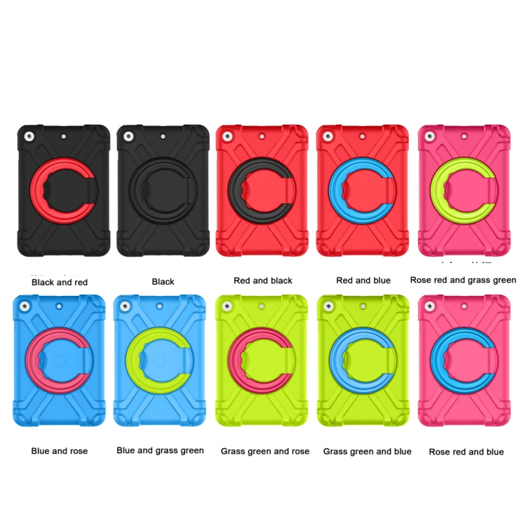 For iPad Air/Air2/Pro9.7 EVA + PC Flat Protective Shell with 360 ° Rotating Bracket(Rose Red+Blue) - iPad 9.7 (2018) & (2017) Cases by buy2fix | Online Shopping UK | buy2fix