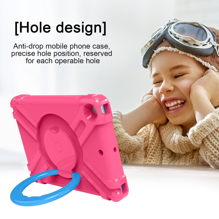 For iPad 10.2 EVA + PC Flat Protective Shell with 360 ° Rotating Bracket(Rose Red+Blue) - iPad 10.2 Cases by buy2fix | Online Shopping UK | buy2fix