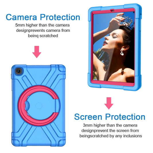 For Galaxy Tab A 10.1 (2019) EVA + PC Flat Protective Shell with 360 Degree Rotating Bracket(Blue+Rose Red) - Tab A 10.1 (2019) T510 / T515 by buy2fix | Online Shopping UK | buy2fix
