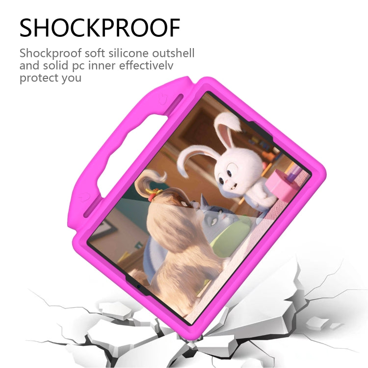 For iPad 10.2 EVA Flat Anti Falling Protective Shell with Thumb Bracket(Rose Pink) - iPad 10.2 Cases by buy2fix | Online Shopping UK | buy2fix