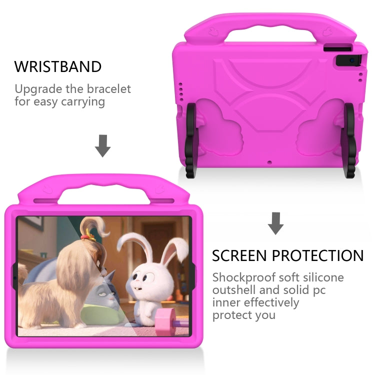 For iPad 10.2 EVA Flat Anti Falling Protective Shell with Thumb Bracket(Rose Pink) - iPad 10.2 Cases by buy2fix | Online Shopping UK | buy2fix
